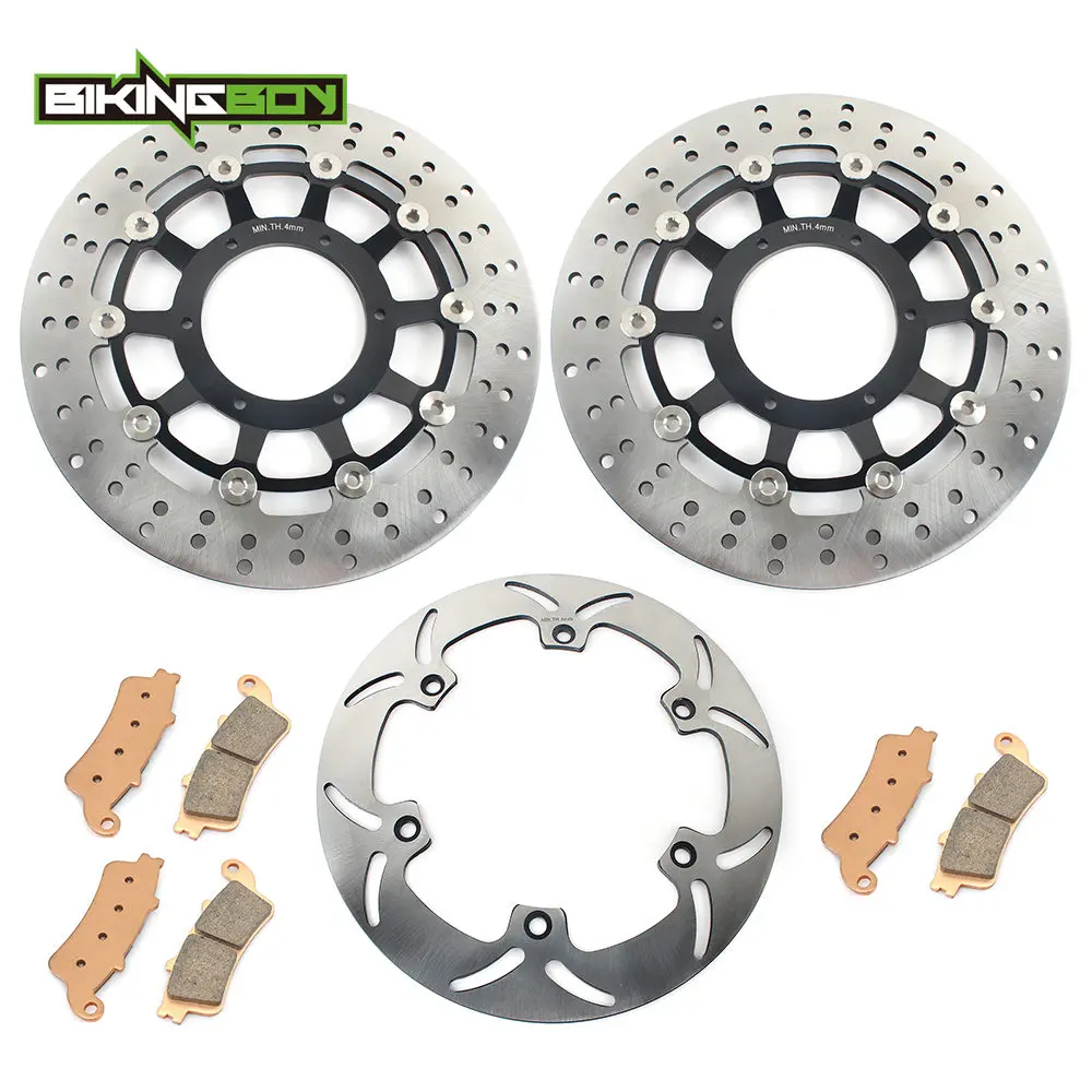 Round Black ZC BIKINGBOY для Honda VTX 1800 R Литые колеса 2002-2007 VTX1800 C 02 03 04 05 06 07 08 Передние Задние тормозные диски колодки диски роторы - Color: Round Black ZC