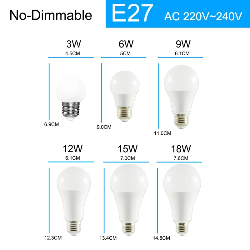 GreenEye 4 шт. светодиодный светильник E14 E27 3 Вт 5 7 9 12 15 AC 220 В 240 в настоящий Lumiere Bombilla