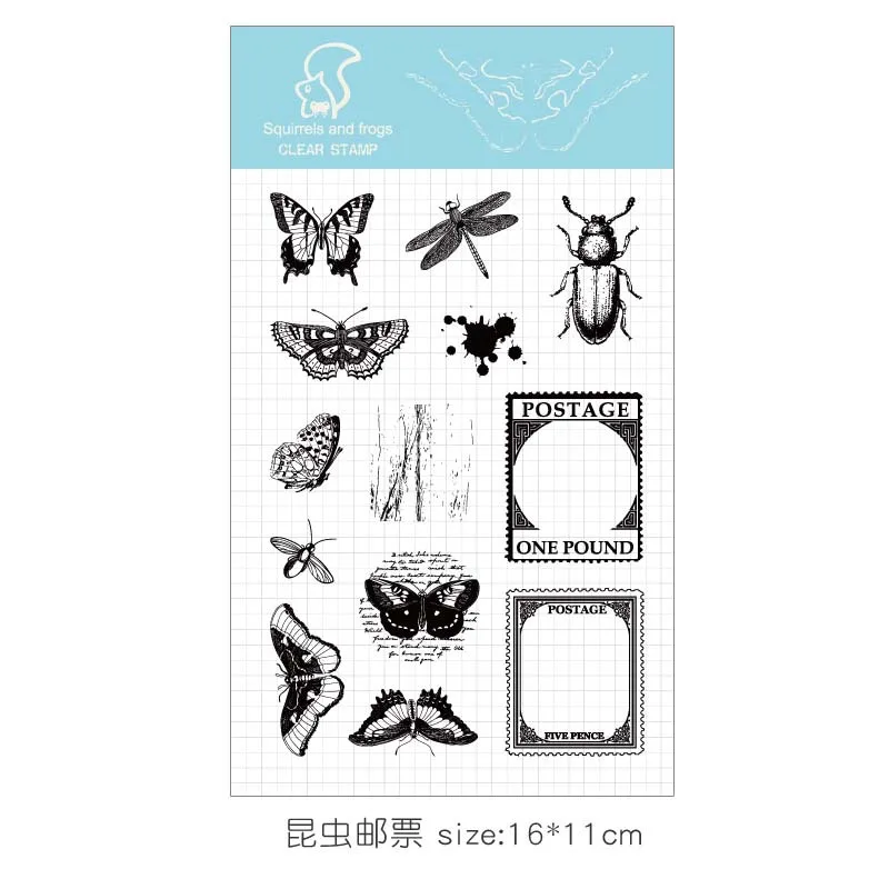2019 Ретро персонаж насекомое Прозрачный Очистить резиновый штамп печать DIY