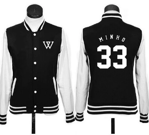 

New arrival autumn winner kpop winner member names printing single breasted baseball jacket men women hoodie outwear