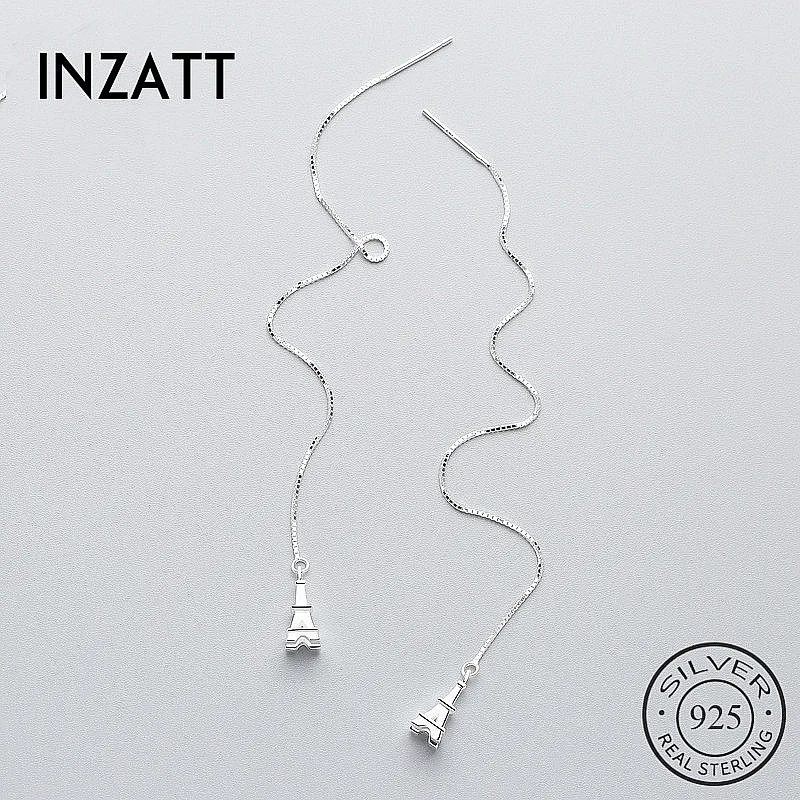 Женские романтичные висячие серьги INZATT ювелирное изделие из стерлингового