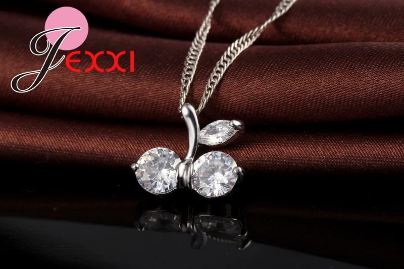 Цепочка из серебра 925 пробы с двумя кристаллами в форме арахиса|fashion jewelry|jewelry