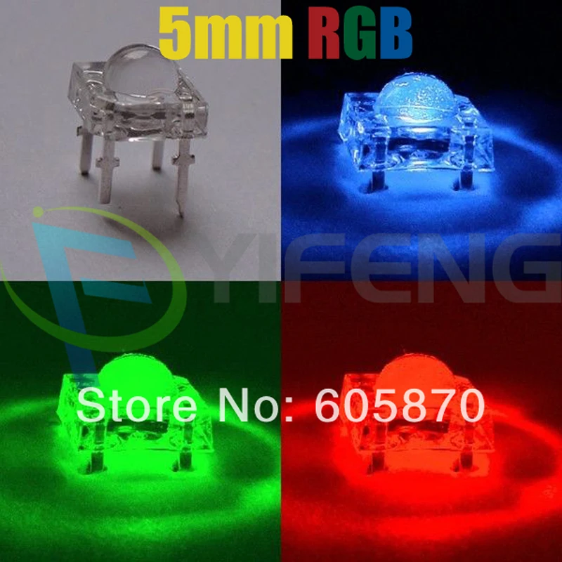 20 шт. светодисветодиодный Дов 5 мм RGB Piranha общий катод анодные светодиоды LED s 4