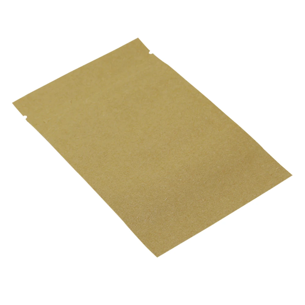 100 шт. Kraft Бумага Упаковочные пакеты Zip-Lock с прозрачным окном Resealable ZipLock Еда упаковка мешки для бобы Чай закуски орехи