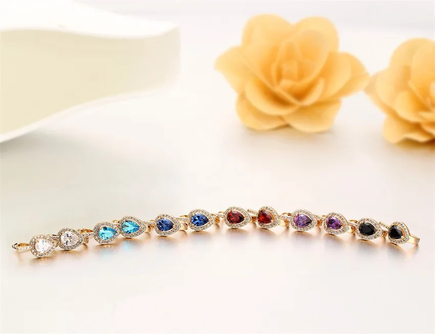 6Colors Pear AAA CZ w/ White CZ Around Gold Color Teardrop Huggies Small Hoop Earrings for Women Jewelry boucle d'oreille