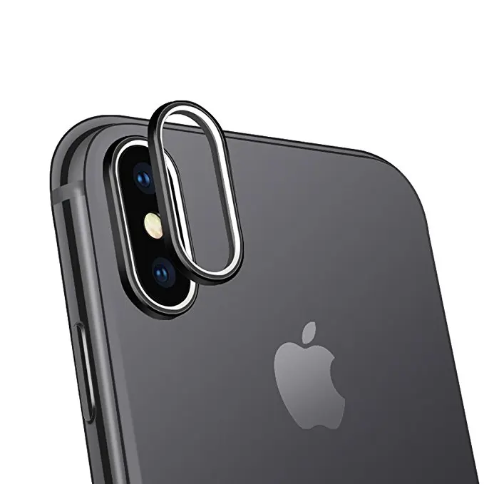 Черный Металлическая Задняя крышка объектива для iPhone X с защитой от царапин задняя крышка камеры Кольцо для iPhoneX Lensbeschermer аксессуары для телефона - Цвет: Черный