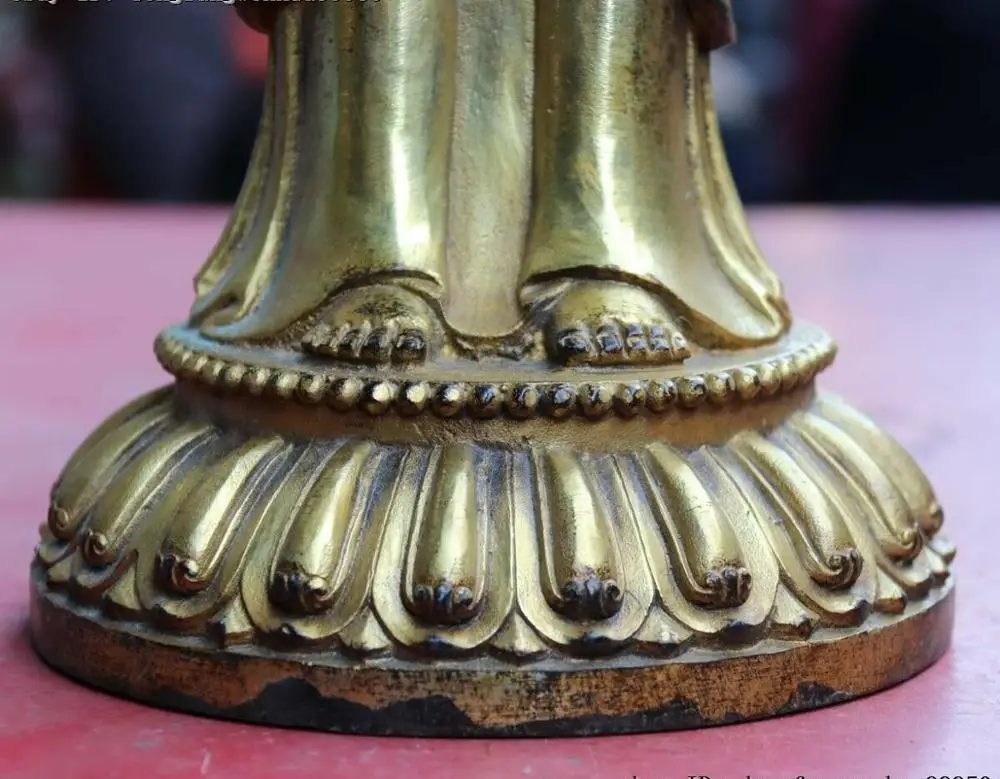 Тибет буддизм Фиолетовый Медный позолоченный мастер Tsongkhapa Je статуя Будды