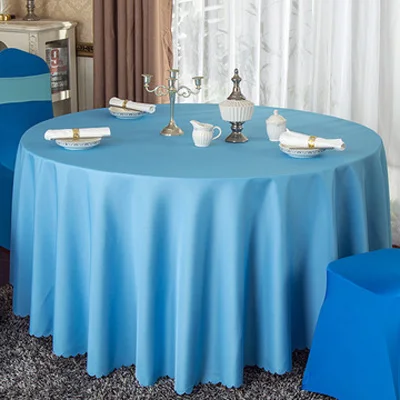 Sky Blue 1 шт., белая/черная/красная однотонная полиэфирная скатерть, круглая скатерть для отеля, банкета, свадебной вечеринки, ресторанная скатерть - Цвет: Sky Blue