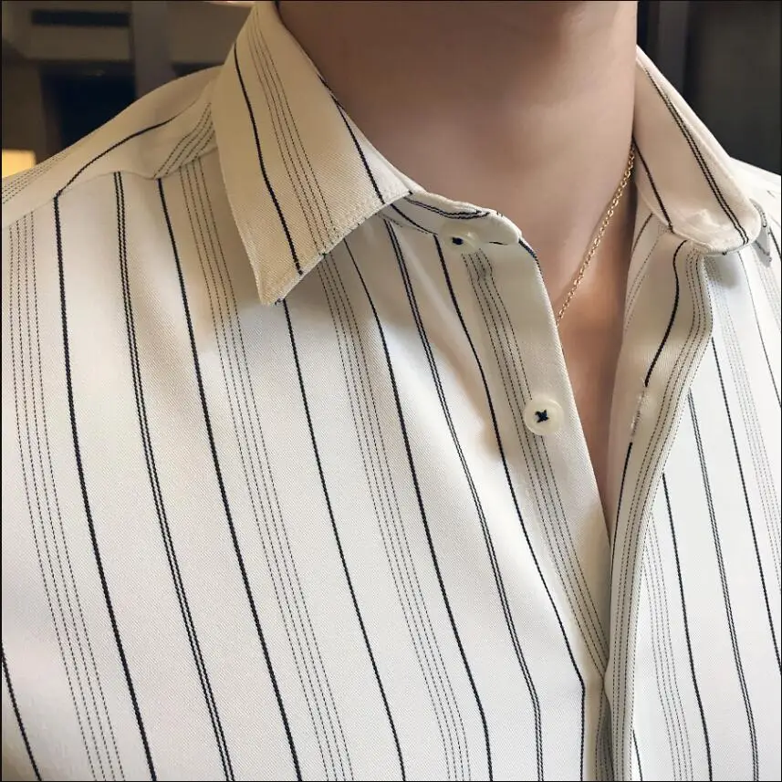 Sunwang модные новые 2019 мужские полосатые рубашки строгая сорочка Брендовые