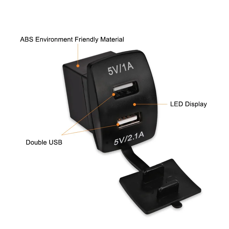 Автомобильное зарядное устройство с двумя USB-портами 12 В 1 шт. | Автомобили и