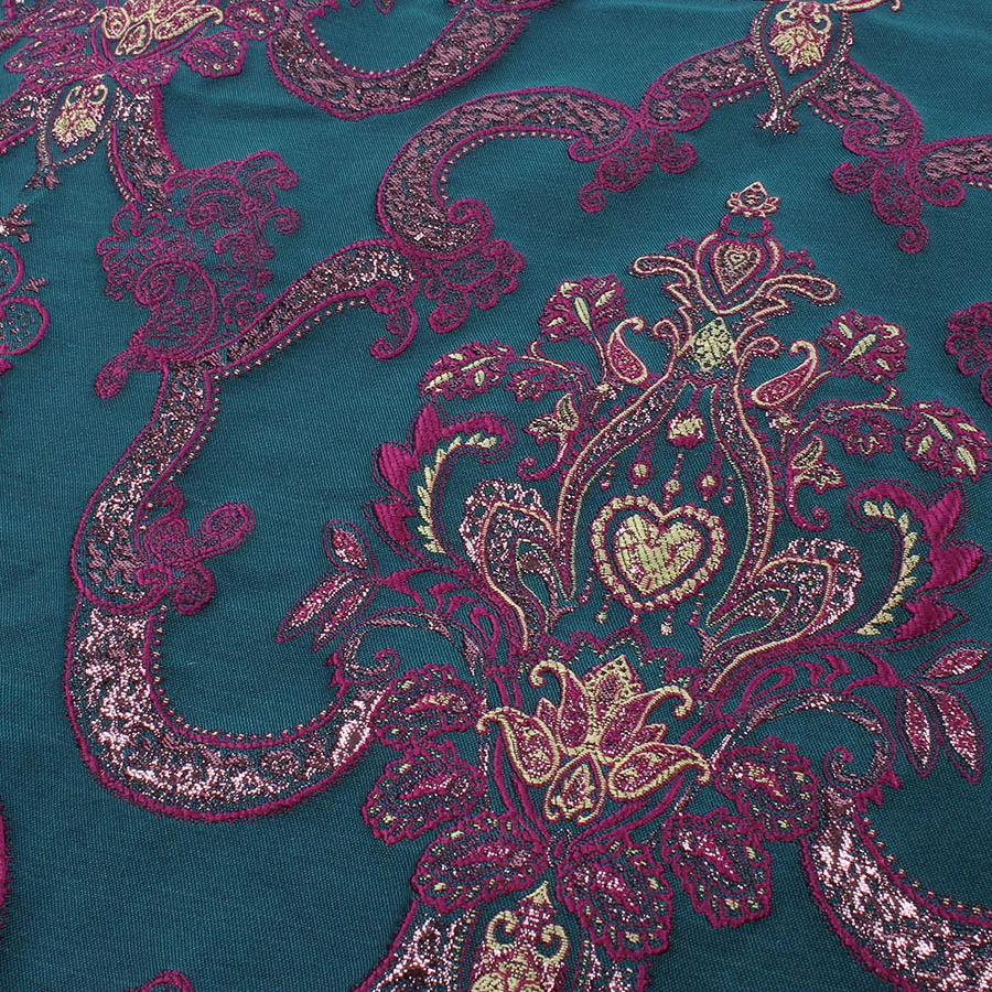 Металлическая пряжа кортовая жаккардовая ткань одежда толстая занавеска обивка