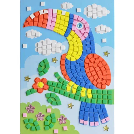 24 цвета, 3D детская головоломка, сделай сам, пена, мозаика, наклейка s Art EVA, мультфильм, кристалл, 3D наклейка, креативные Развивающие игрушки для детей, подарок - Цвет: 24