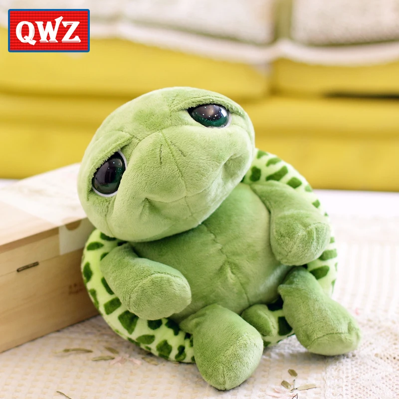 QWZ 20 см мягкие плюшевые животные Супер Зеленые Большие Глаза Фаршированные Черепаха Животное Плюшевые Детские игрушки для детей рождественские подарки
