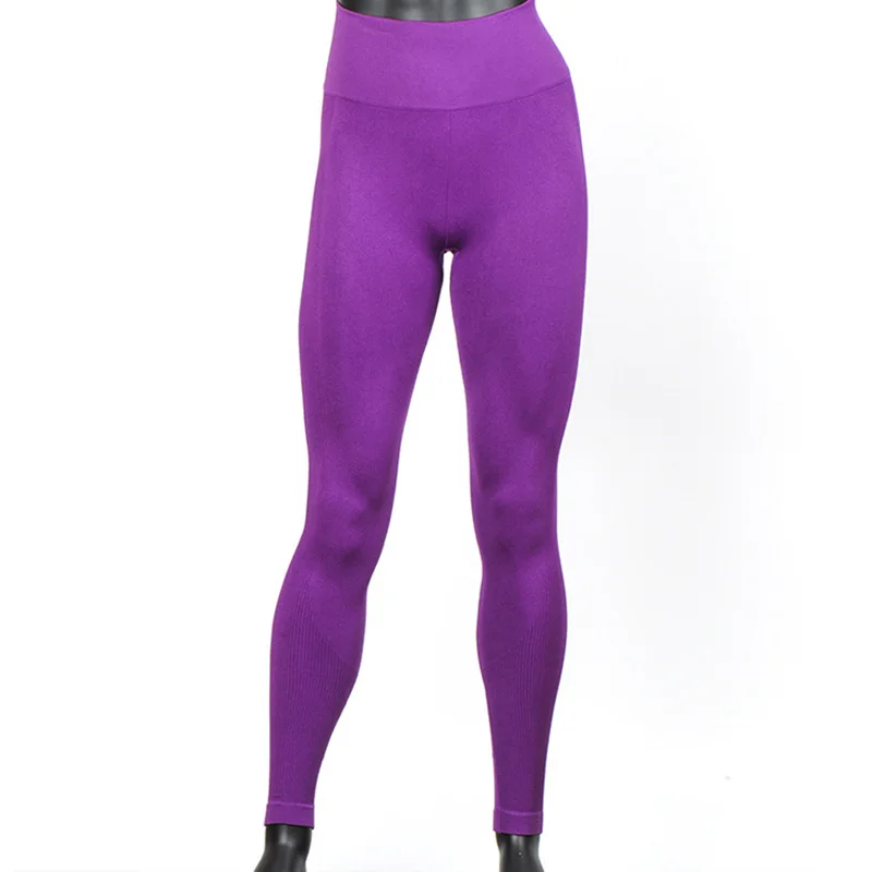 Purple Новые женские бесшовные леггинсы премиум класса с эффектом омбре, штаны для йоги с высокой талией, женские спортивные Леггинсы, трико для тренировок, штаны для фитнеса и спортзала - Цвет: Purple