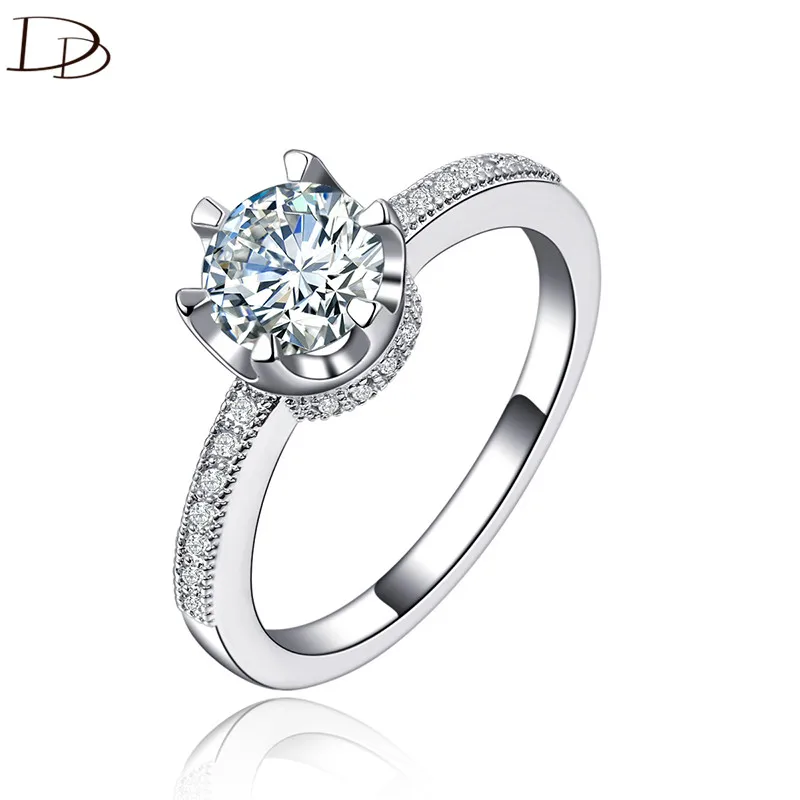 Простые кольца AAA стразы для женщин Женское Обручальное кольцо свадьбы оптом