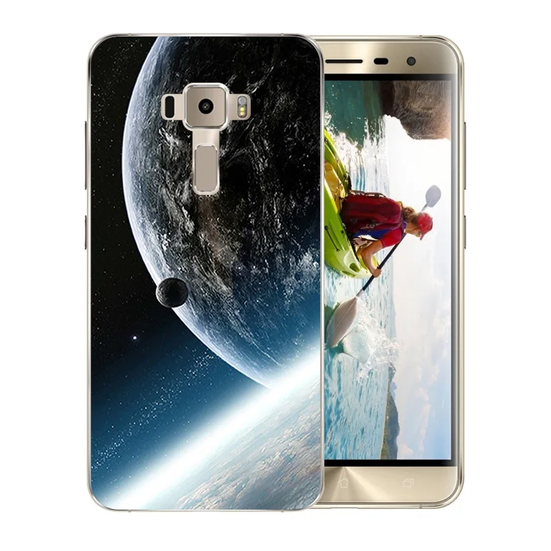 Мягкий силиконовый чехол для Asus ZenFone 3 ZE520KL Space World с рисунком KL/ZE 520 KL прозрачные