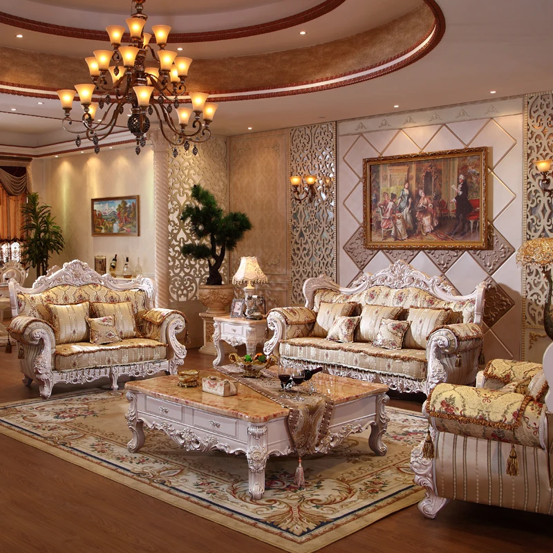 Высококачественный тканевый диван в европейском стиле 1 + 2 3 мебель для гостиной