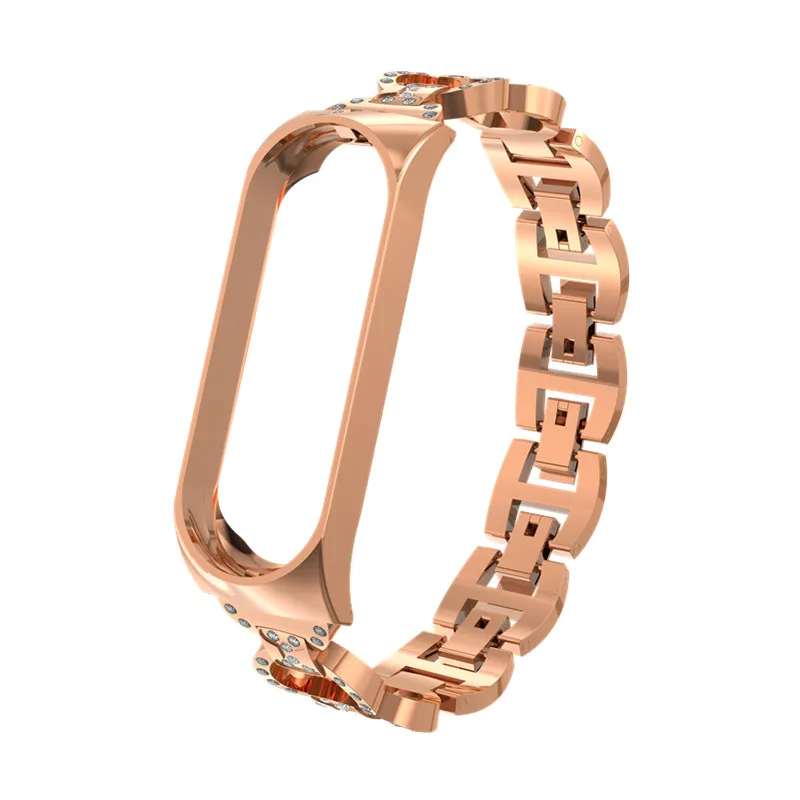 8 Style Rose gold Mi Band 3 Металлический ремешок из нержавеющей стали для запястья для Xiaomi Mi Band 3 Ремень Ma'am Браслет Miband 3 Браслеты Pulseira Miband3 Ремешок - Цвет: 8 Style Rose gold