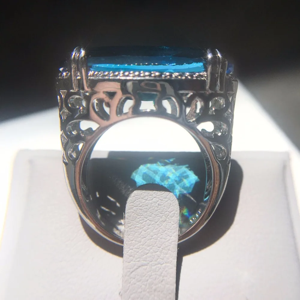 Модные Винтажные Ювелирные изделия 6 карат большие овальные Огранки AAA синие