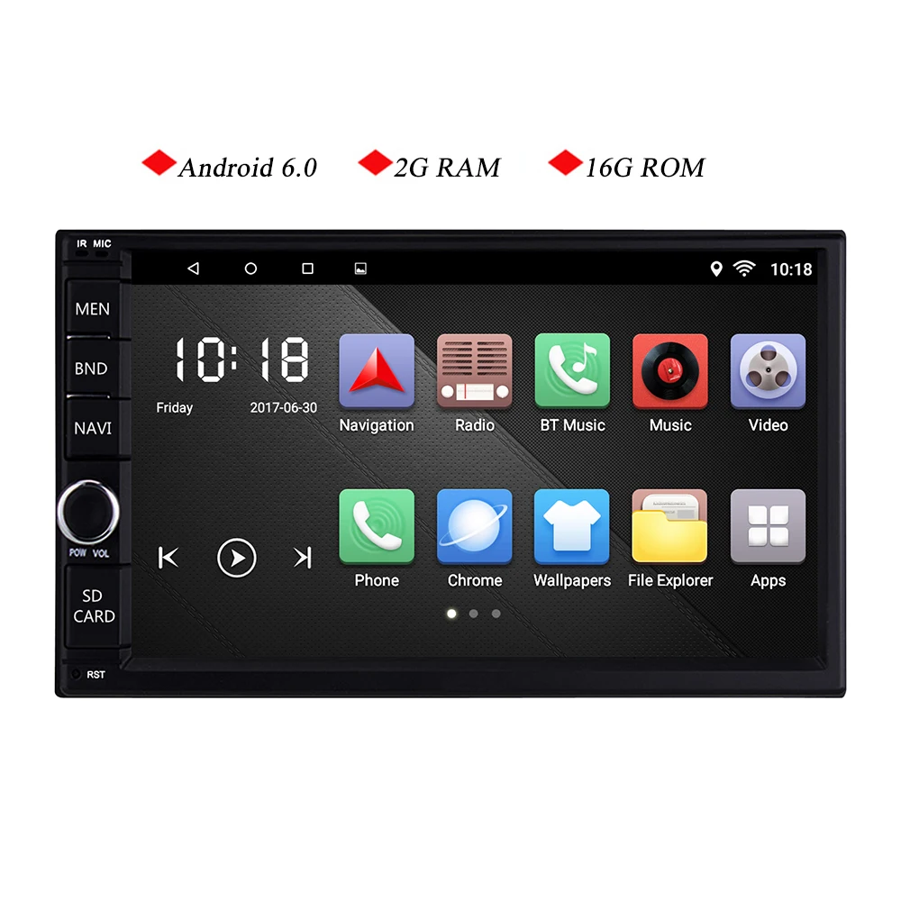 7 inch 2g RAM Android 6.0 Car Tap PC Tablet 2 din Universal For Nissan GPS Navigation car Radio Stereo with WIFI muticolor led |