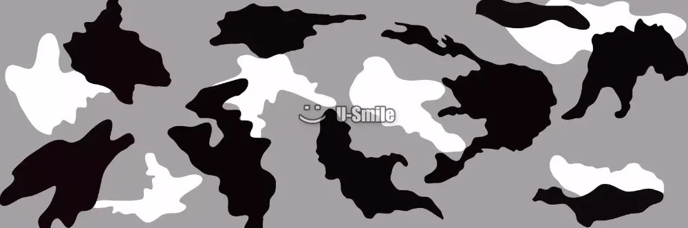 

Black White Grey Jumbo Arctic Snow Camouflage Vinyl Wrap Film Roll Bubble Free For JEEP SUV TRUCK
