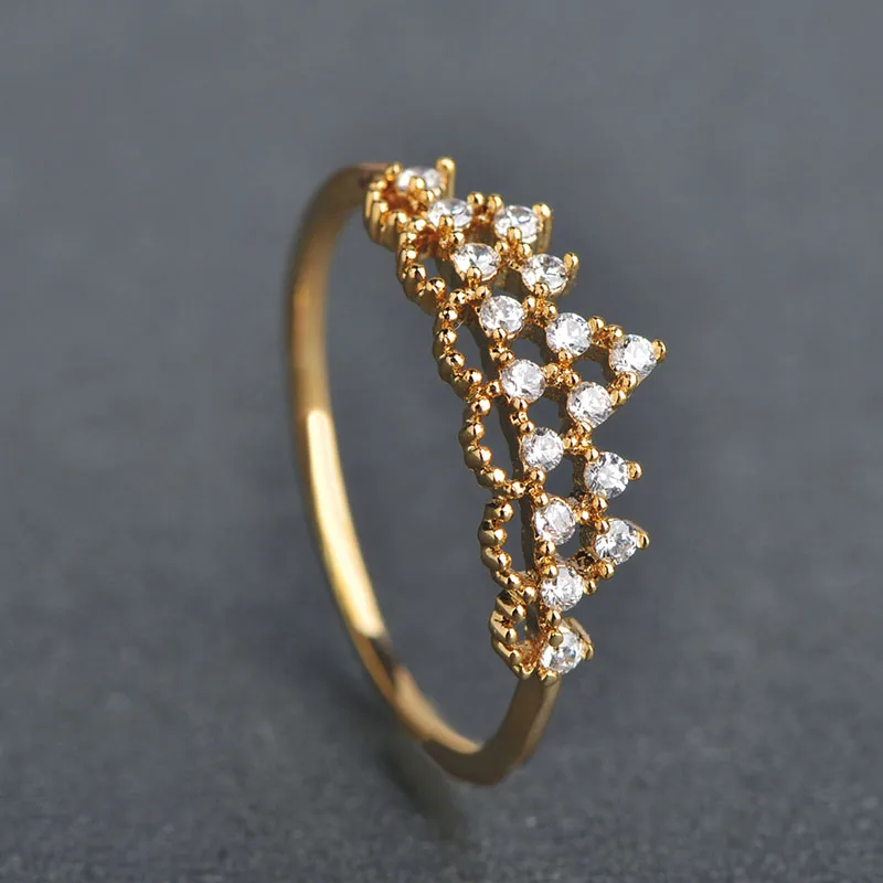 MECHOSEN простой Стиль кольцо Корона из циркония кольца для Для женщин девочек