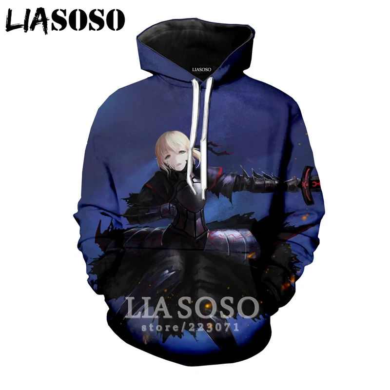 LIASOSO зимняя новая модная Толстовка для мужчин и женщин с 3D принтом аниме Fate Stay Night толстовка унисекс с длинным рукавом Повседневный пуловер A107-26 - Цвет: 3