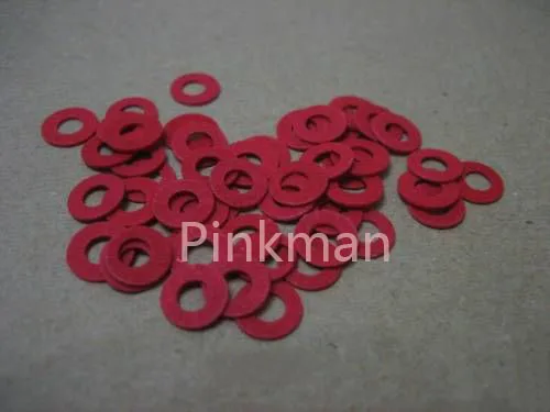 

1000 Pcs M5 4mmx9mmx1.2mm Red Insulating Fiber Washer