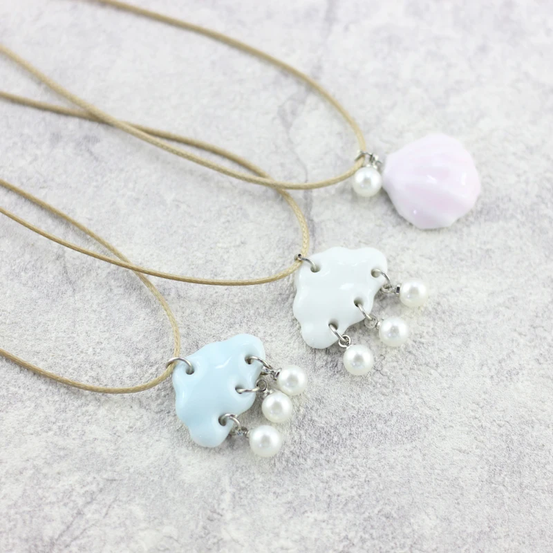 Цепочка свитер ожерелье с подвеской женское керамическое до ключиц первый акт