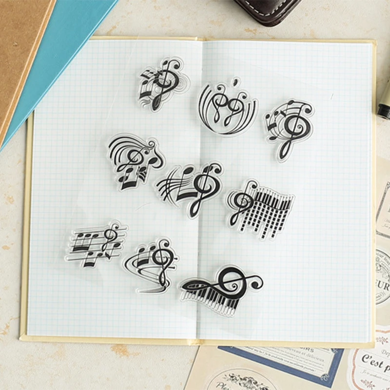 Zqspfafa романтическая музыкальная нота штамп геометрический прозрачный силикагель