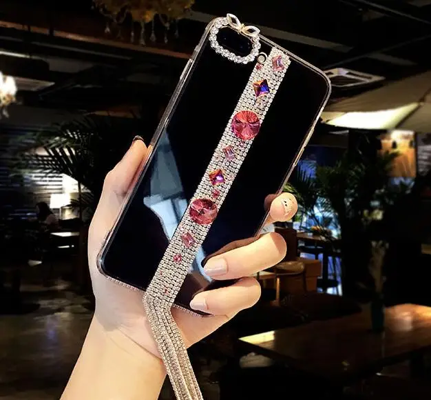 С кисточкой и с камнями матовое покрытие из ткани под чехол для телефона Motorola Moto G6