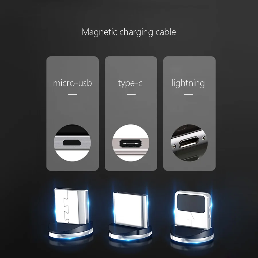 1 м 2 м Магнитный кабель Micro usb type C usb C кабель для зарядки телефона Micro usb type-C магнитное зарядное устройство для iphone samsung huawei xiaomi