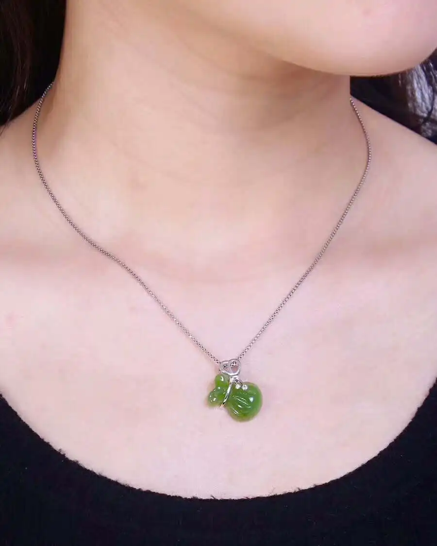 Серебряная подвеска Hetian Biyu j23 #|Подвески| |