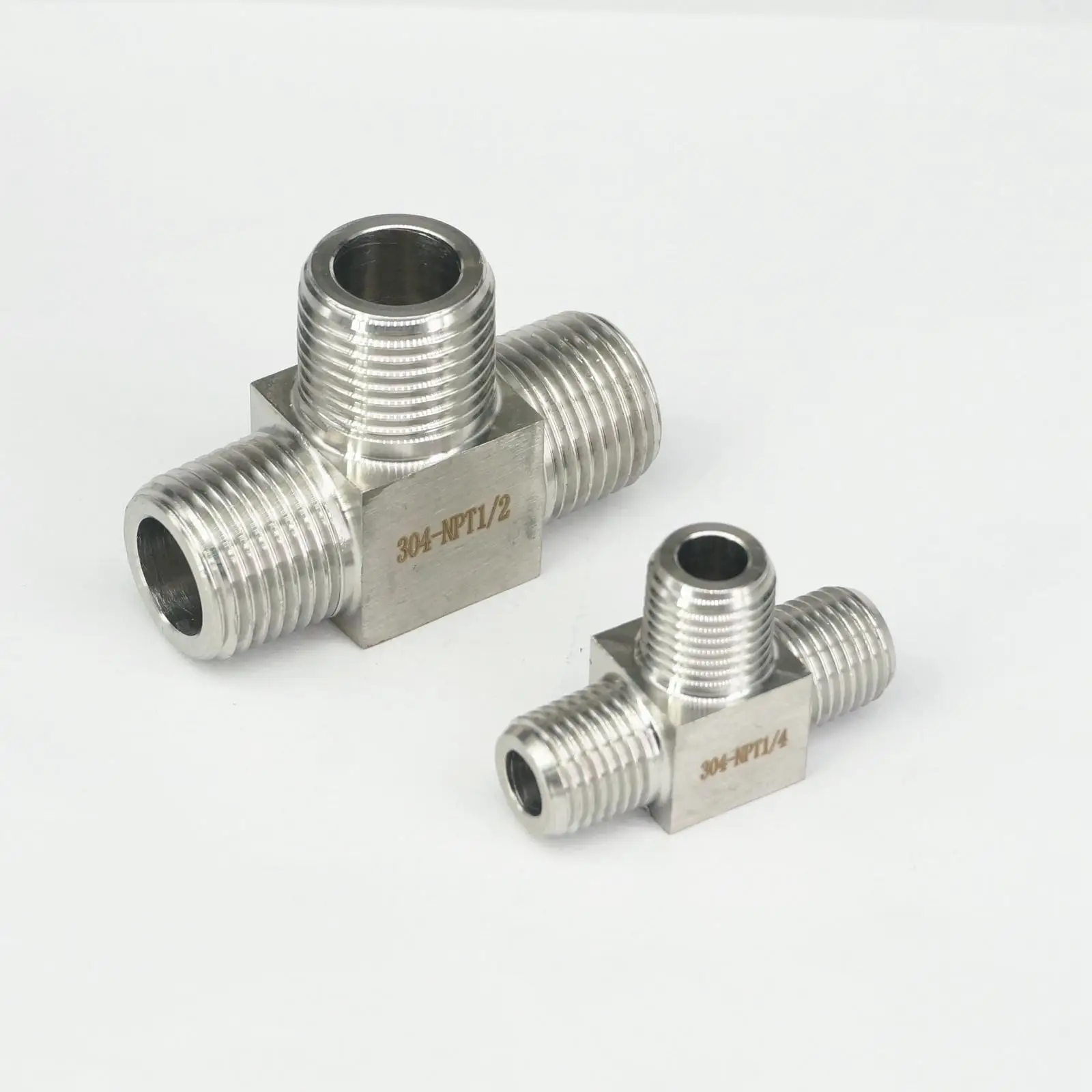 1/4 &quot1/2&quot NPT Male тройник 3 ходовой трубный фитинг 304 Нержавеющая сталь Вода газ