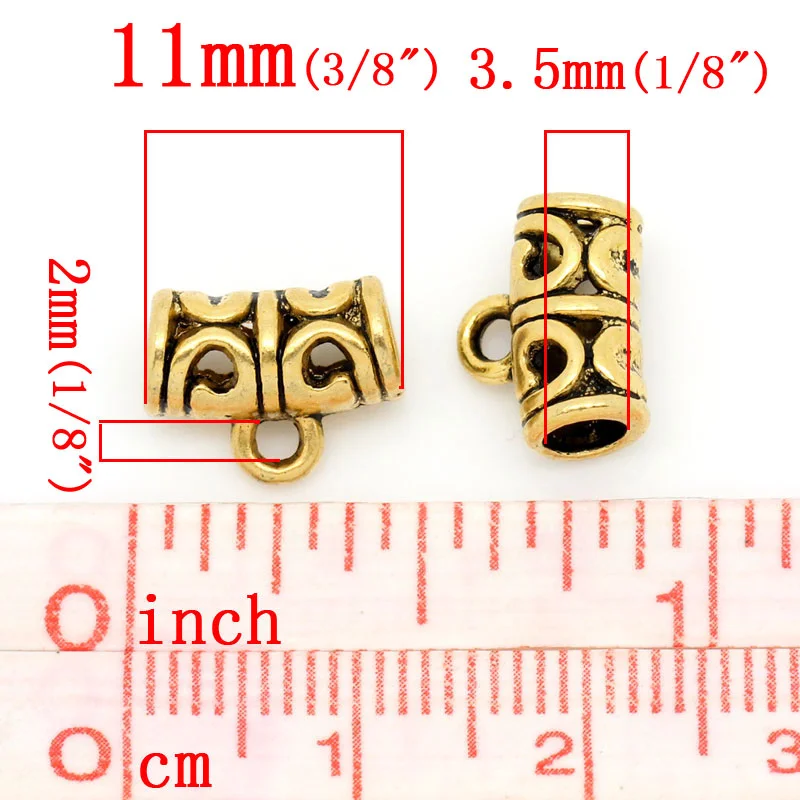 8 сезонов цилиндрические бусины с золотистым цветком ажурные 11x9 мм Отверстие: