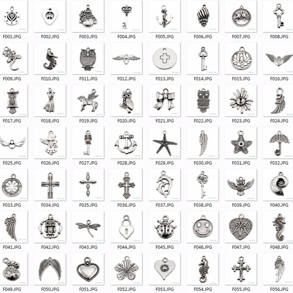 KEORMA оптовая продажа Новое поступление античный серебряный шарм для DIY 100 шт микс