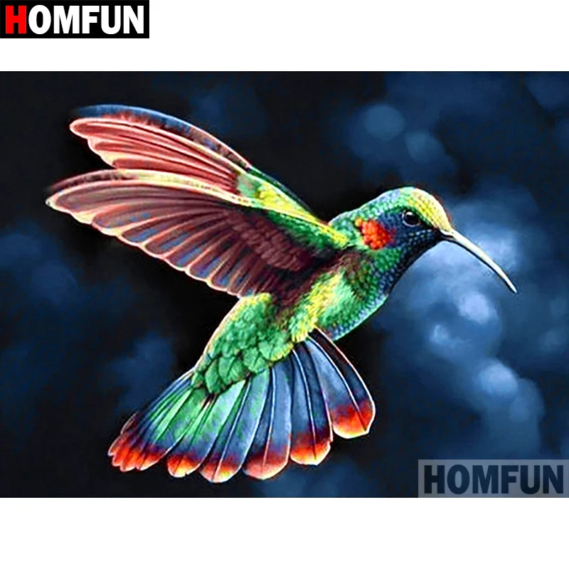 Алмазная 5D картина HOMFUN «сделай сам», полноразмерная/круглая вышивка крестиком «Птица» с животными, подарок для домашнего декора, A10021