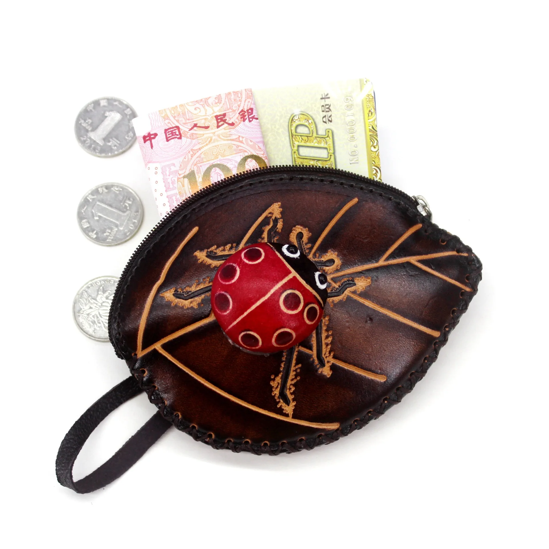 Кошелек для монет из натуральной кожи, женские кошельки и кошельки, женские сумки для монет moneys, сумочка для девушек, держатели для карт, Дамский мини-кошелек с листьями