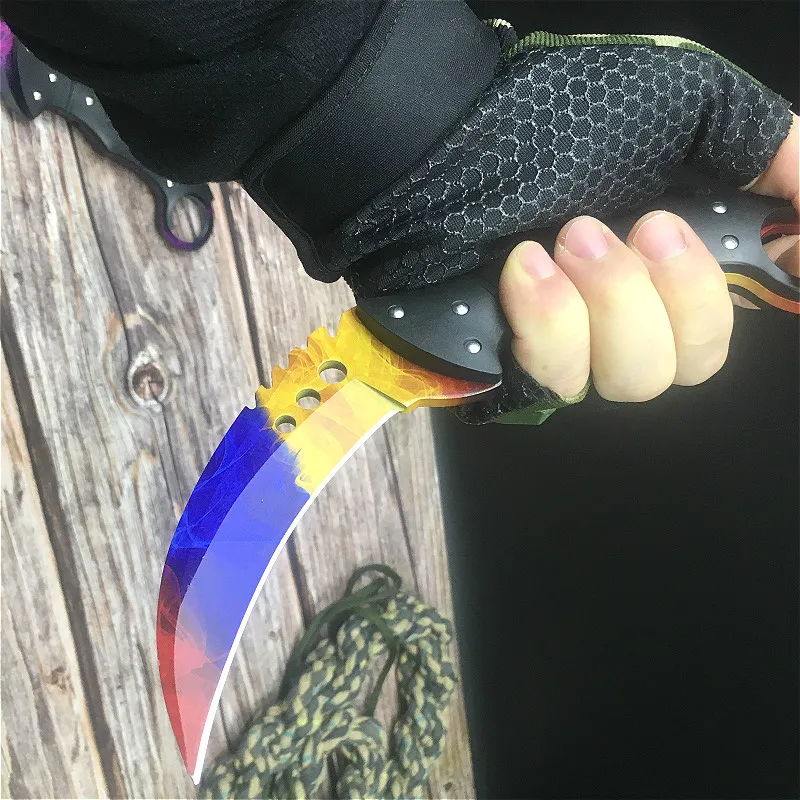 Cs go 420C сталь karambit cs go тактический нож ABS Ручка счетчик удара нож-мачете выживания охотничий нож с зажимом для ремня