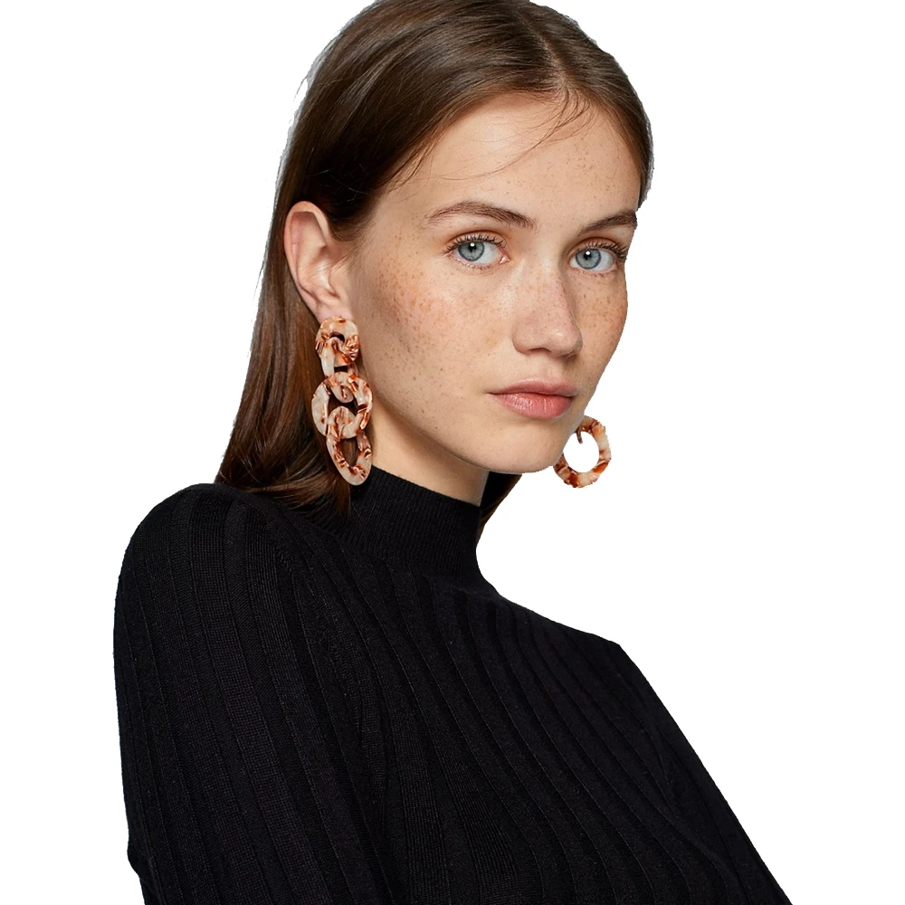 Женские акриловые серьги Za геометрические массивные из акриловой смолы с