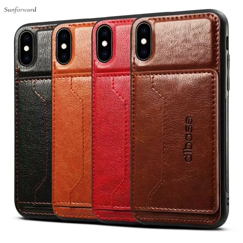 Кожаный чехол для iPhone X 6 7 8 Plus держатели карт телефона XS Max XR чехол-подставка Xiaomi A2