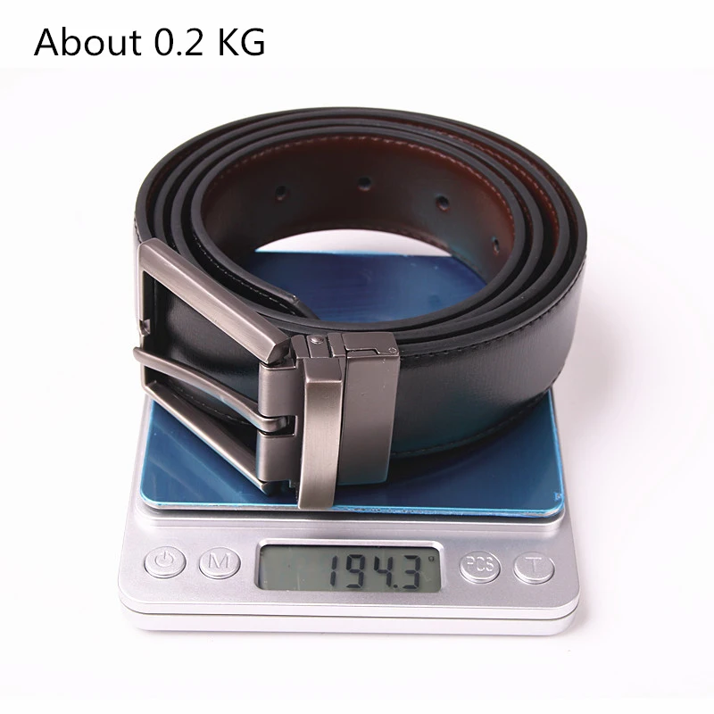 Ремни двусторонние черные и коричневые Модный деловой мужской кожаный ремень с