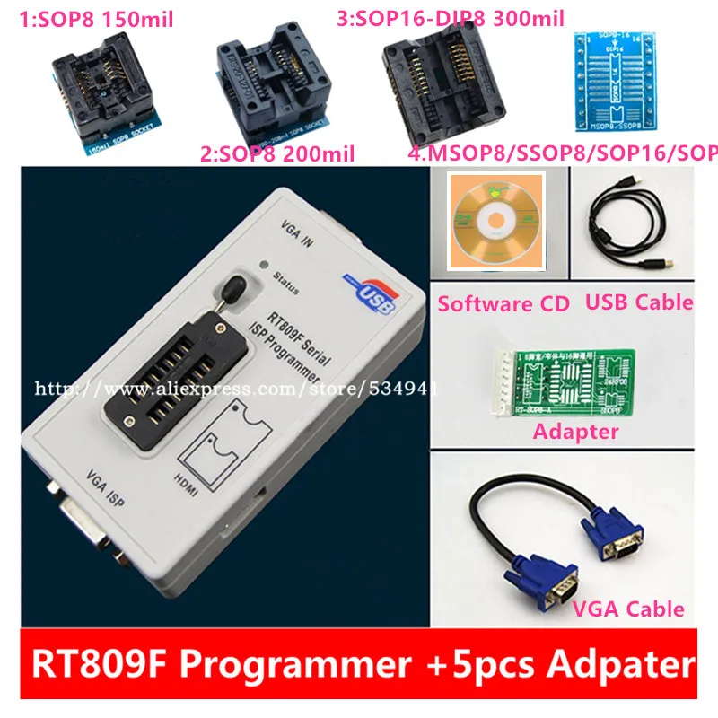 Новейший RT809F ISP программатор/RT809 lcd usb программатор ремонтные инструменты 24-25-93 serise IC