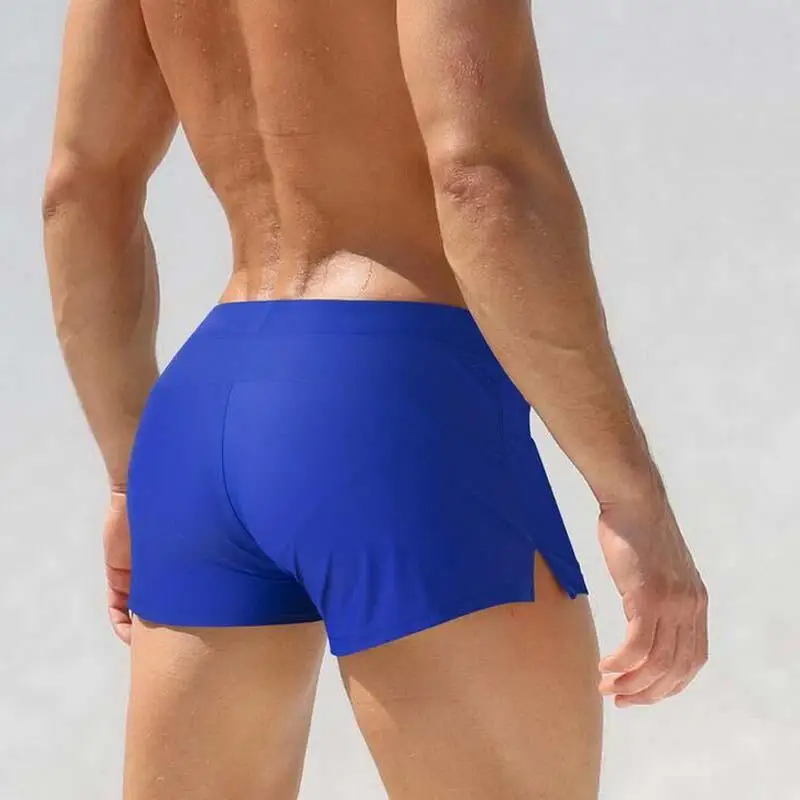 Мужские пляжные шорты с карманами для плавания регулируемой талией трусы