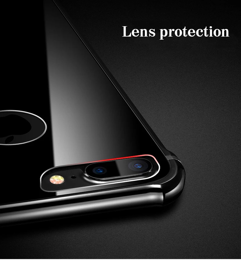 Leanonus чехол для iPhone 8 8 Plus чехол Роскошный Алюминиевый бампер+ Задняя Закаленное стекло-Броня Крышка корпуса для iPhone 8 Plus 7Plus