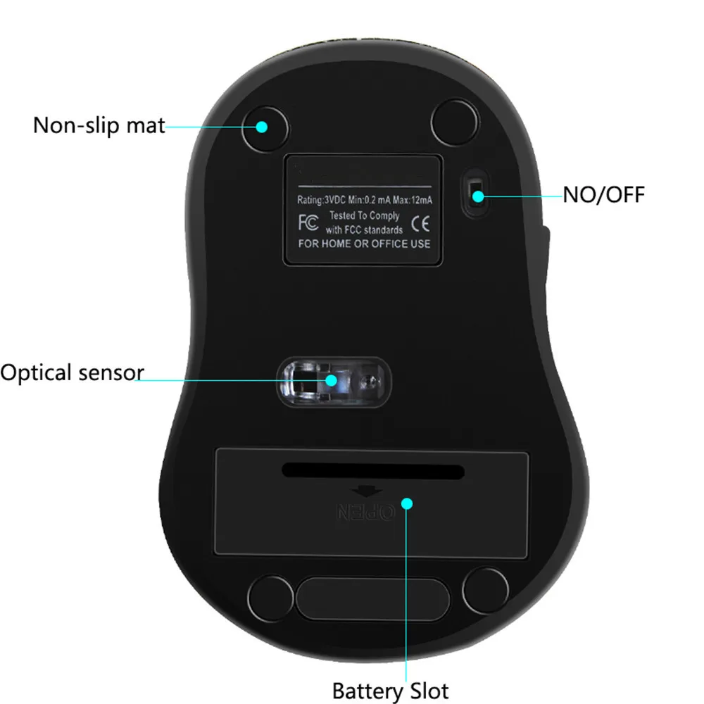 Bluetooth мышь 1000/1200/1600 DPI регулируемая беспроводная портативная для ПК планшета
