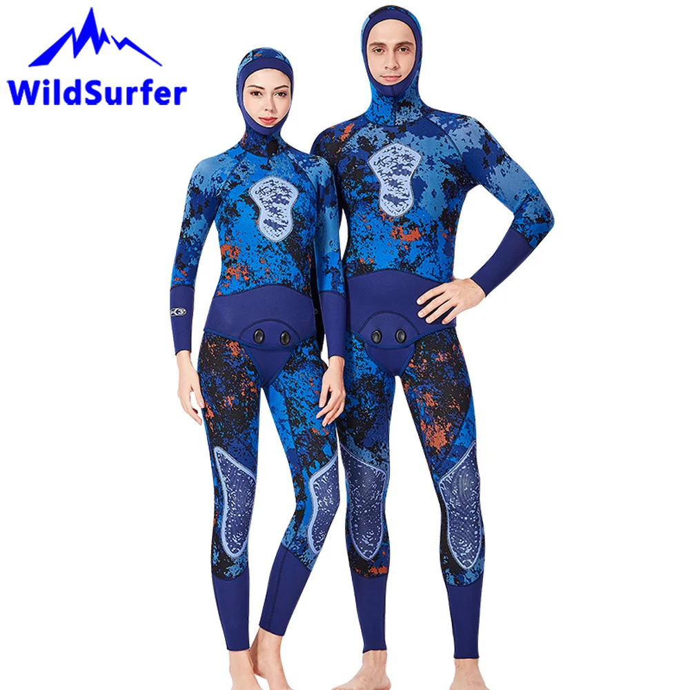 WildSurfer двухкомпонентные Гидрокостюмы 5 мм SCR неопрен зимние парные камуфляжные