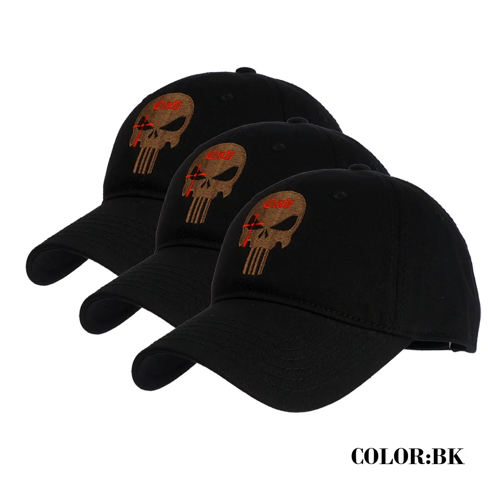 3 PCS BK T.S.N.K Мужская и женская Беговая Кепка, кепка, американская Каратель, командная Кепка, регулируемая бейсболка, MC цвет - Цвет: 3 PCS BK