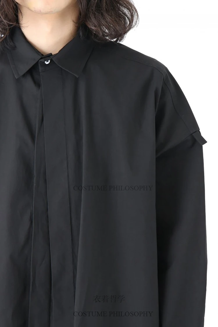 S~ 5XL Новинка года мужская одежда мода GD парикмахер Сращивание Свободная рубашка минималистский футболка оверсайз плюс размеры костюмы
