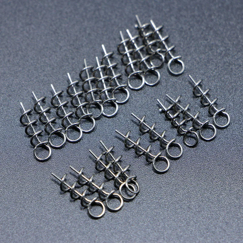 

20Pcs Fishing Lures Fixed Hook Pin Latch Needle Soft Worms Fishing Bait Spring
